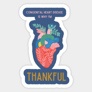 Congenital Heart Disease Thankfulness Sticker
